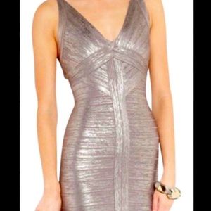 Silver Herve Leger Dress